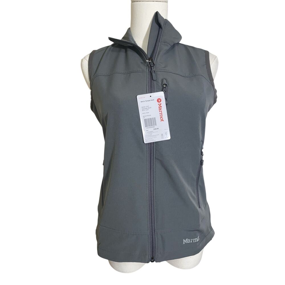 NWT Marmot Tempo Gray Women's Softshell Vest Size XS